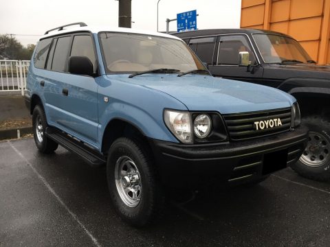 ランクル　95プラド　デニムブルー　ルーフホワイト　TOYOTAロゴグリル